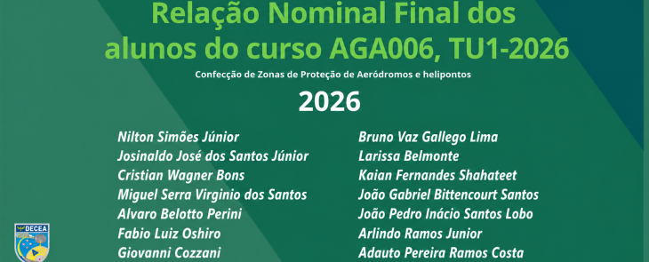 Relação Nominal Final dos alunos do curso AGA006, TU1-2026